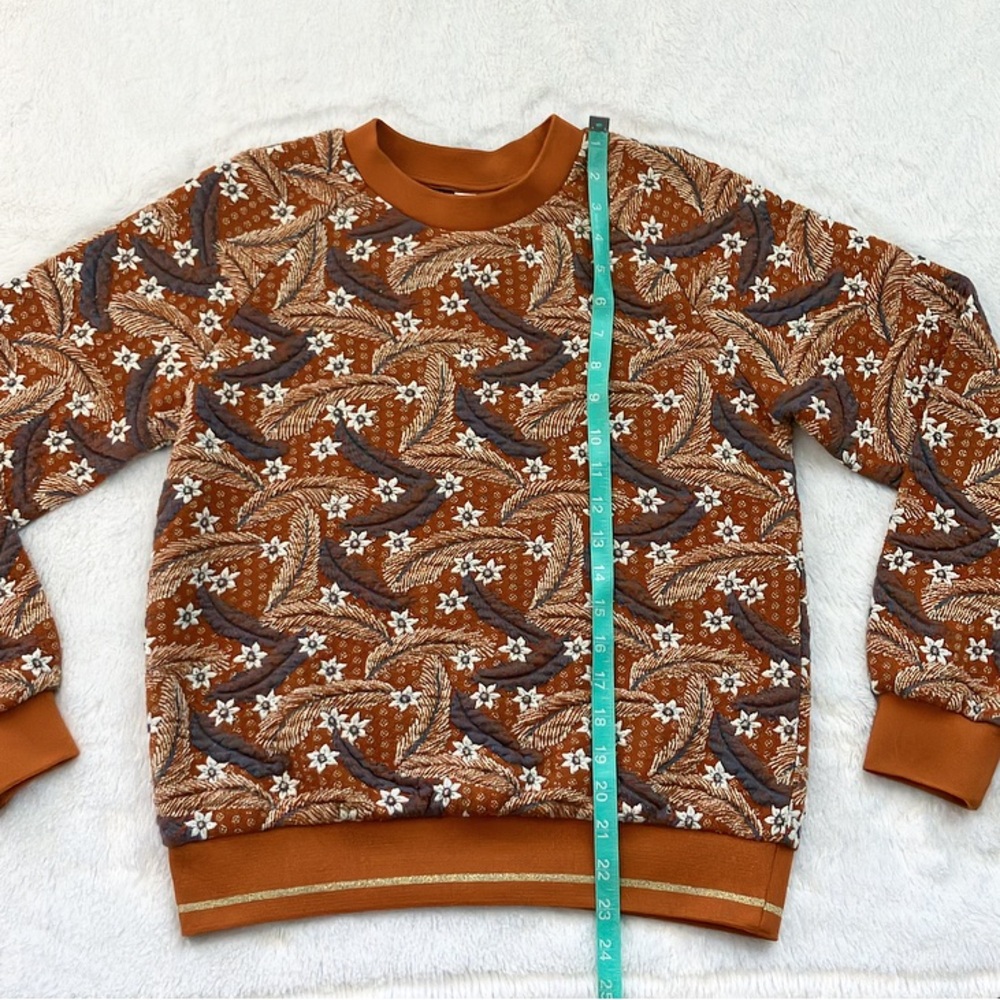 Like New & Other Stories Burnt Orange Floral Pullover Sweater - Picture 4 of 7